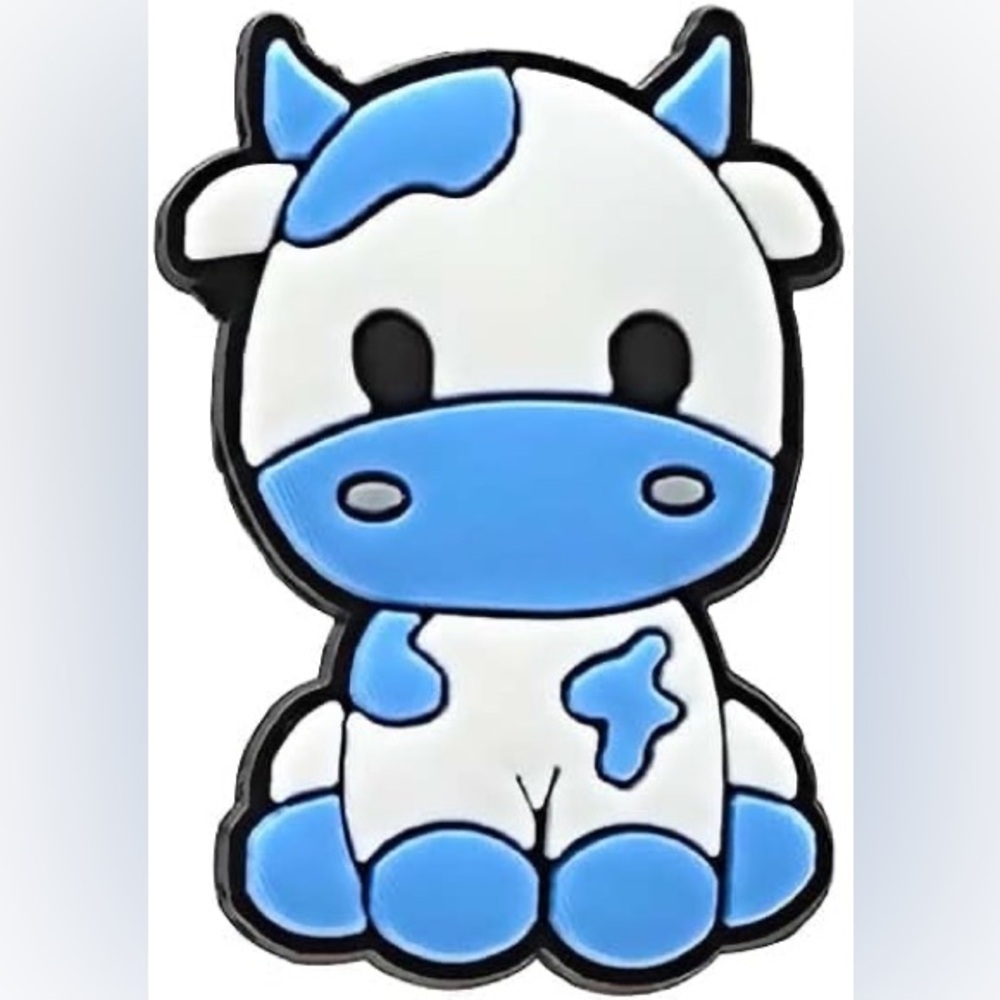 Blue Cow Croc Charm